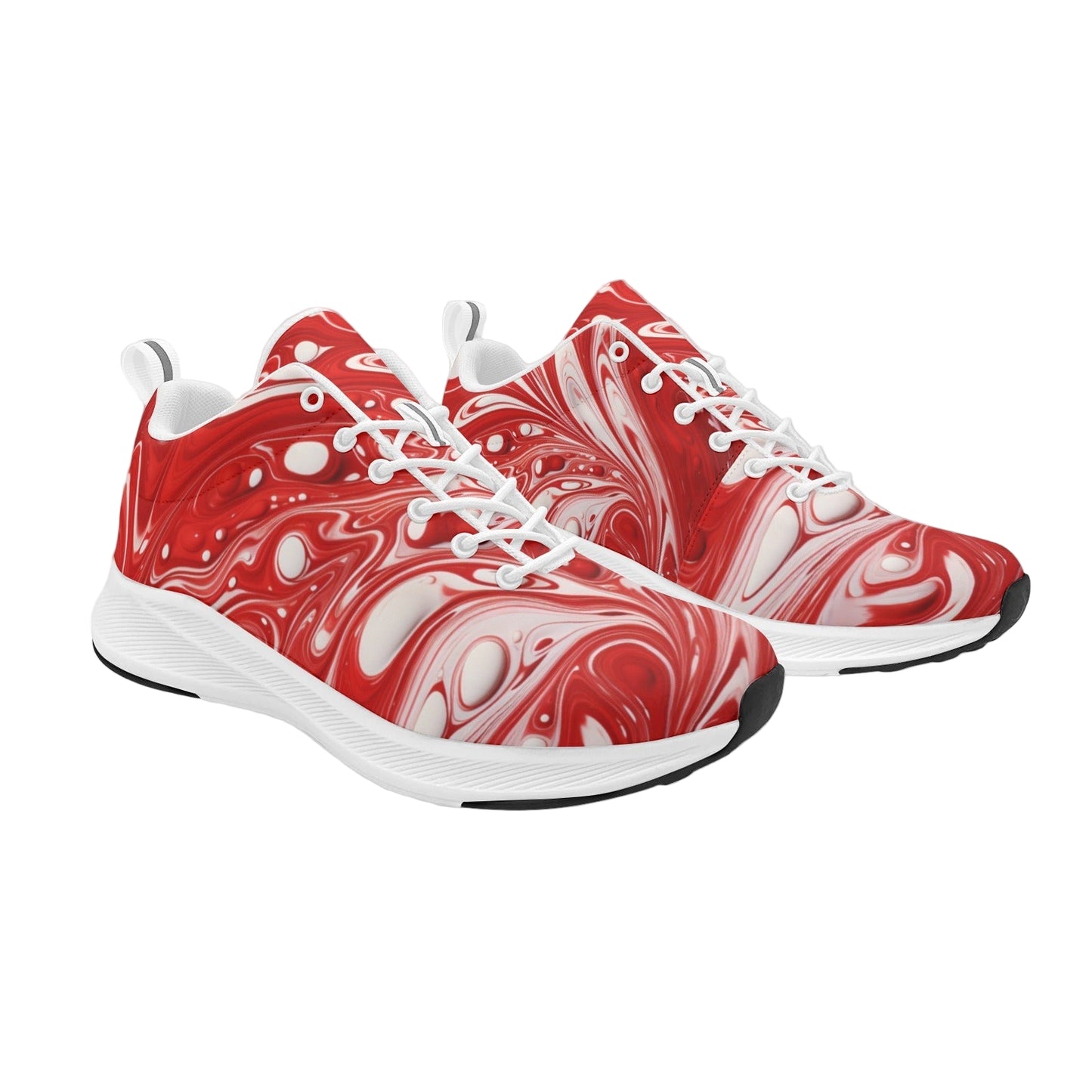 Red White Liquid Chrome Women's Running Shoes Athletic Sneakers