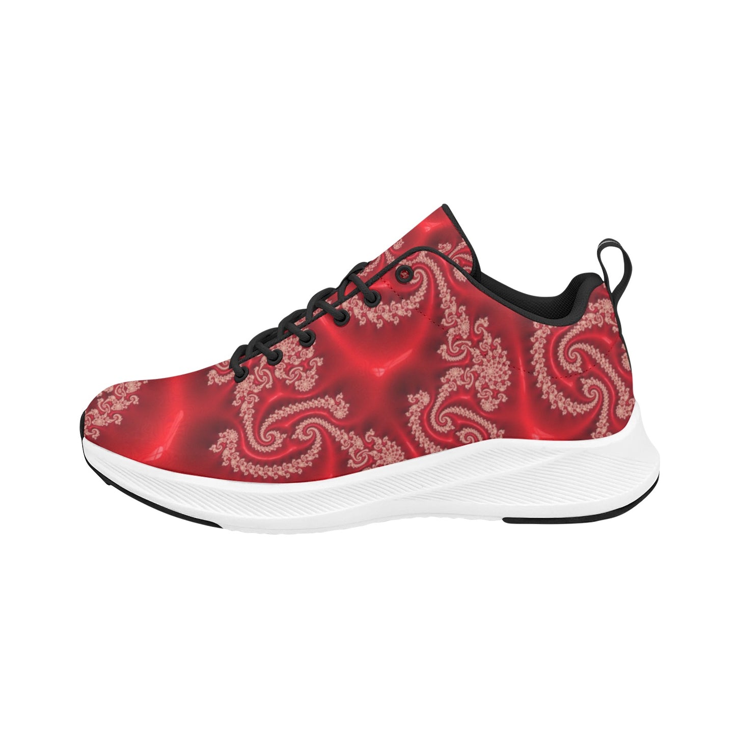 Rich Red Satin Print Women's Running Shoes Athletic Footwear