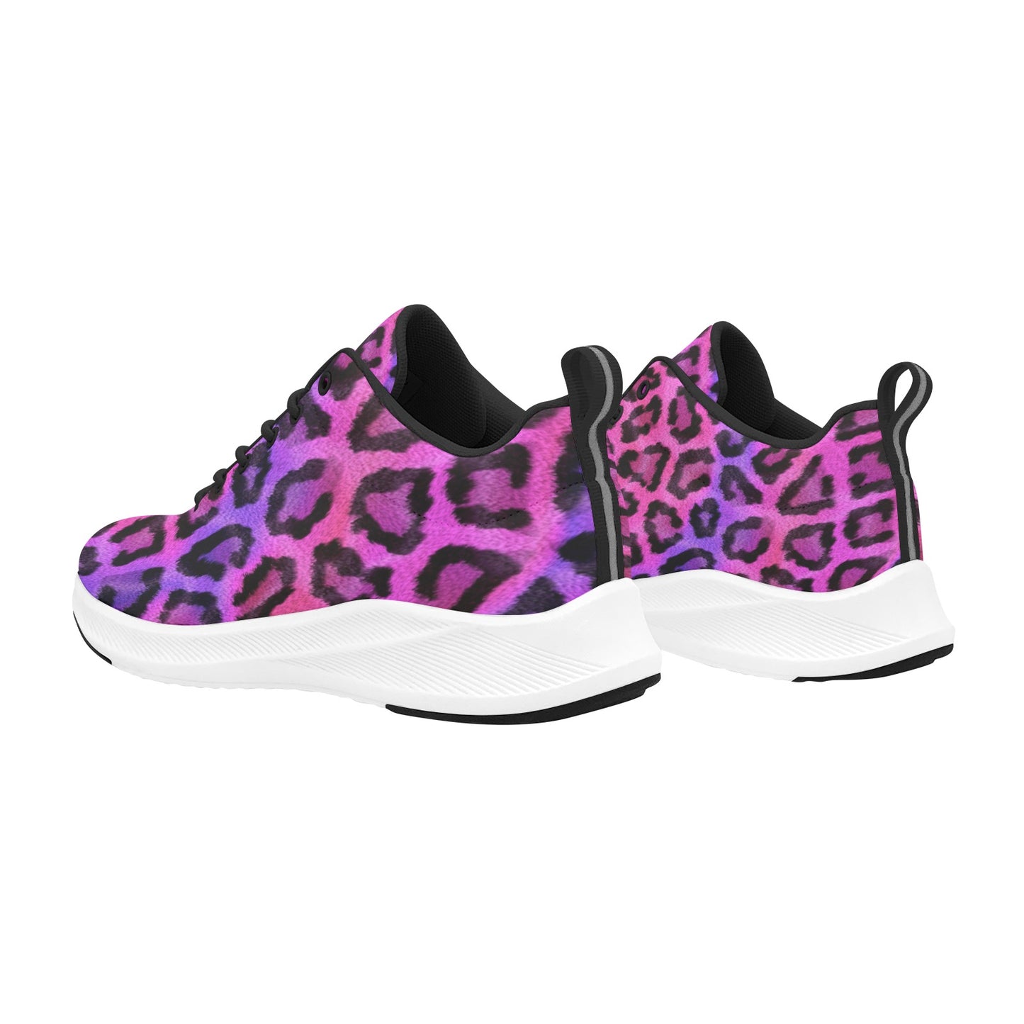 Hot Pink Black Leopard Skin Women's Running Shoes Athletic Footwear