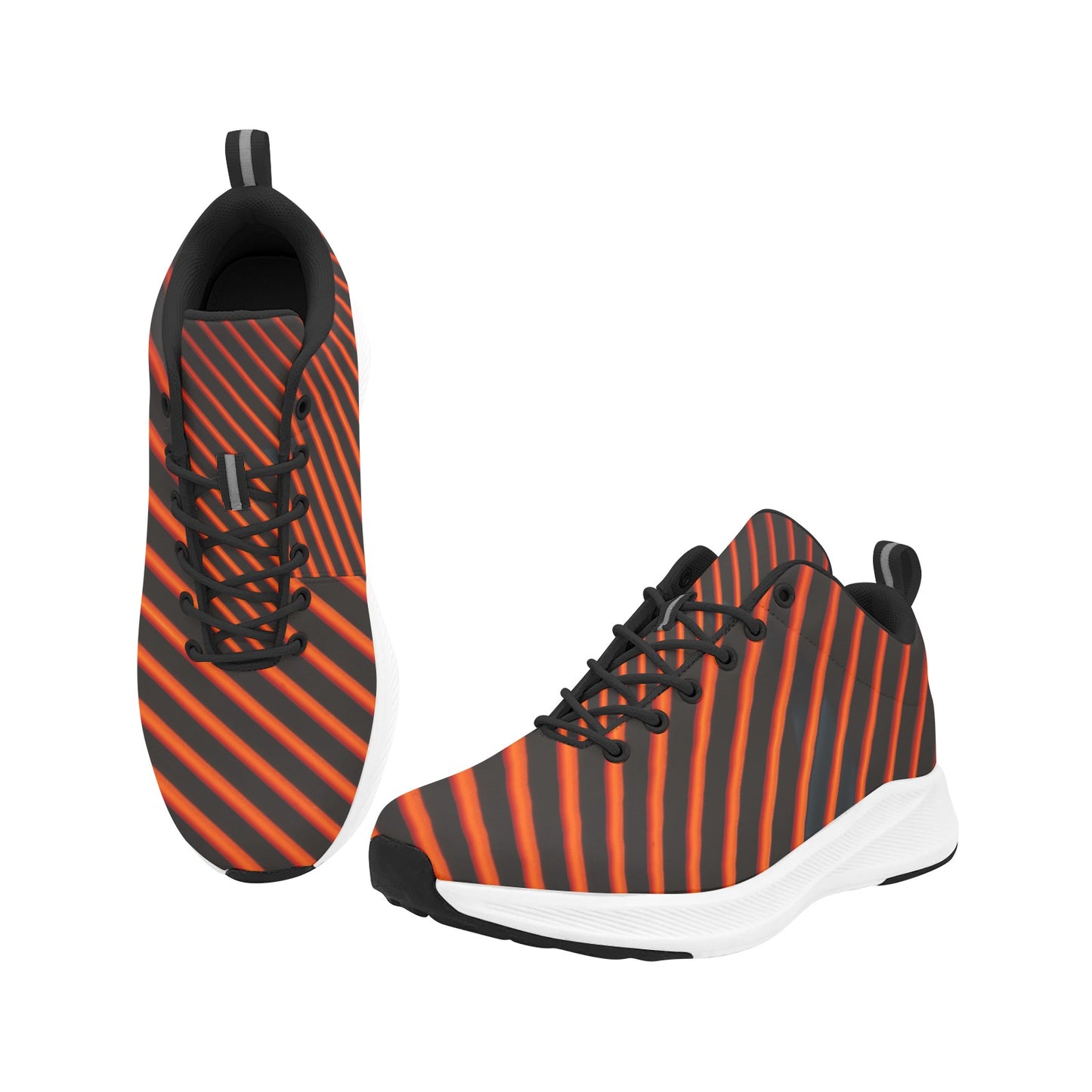 Red Black Striped Women's Running Shoes Athletic Footwear Comfort Walk