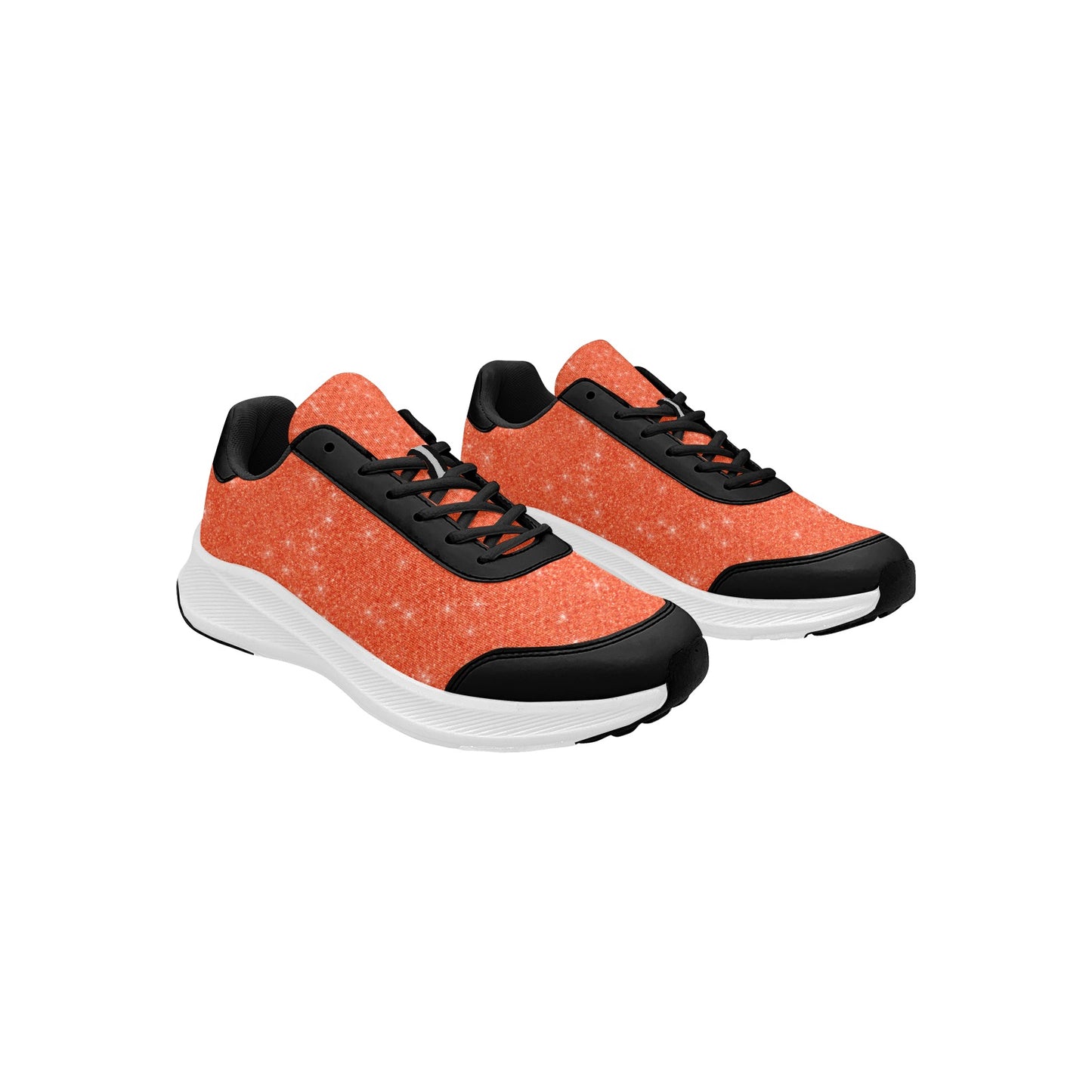 Solid Orange White Glitter Women's Mudguard Running Shoes Athletic