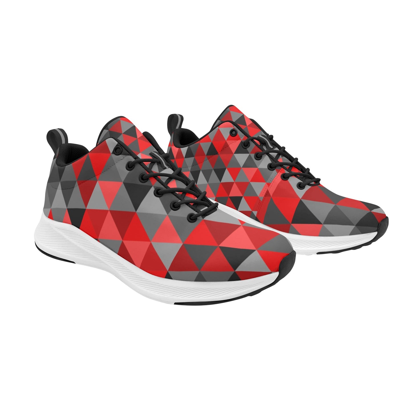 Red Black Gray Triangles Women's Running Shoes Athletic Footwear