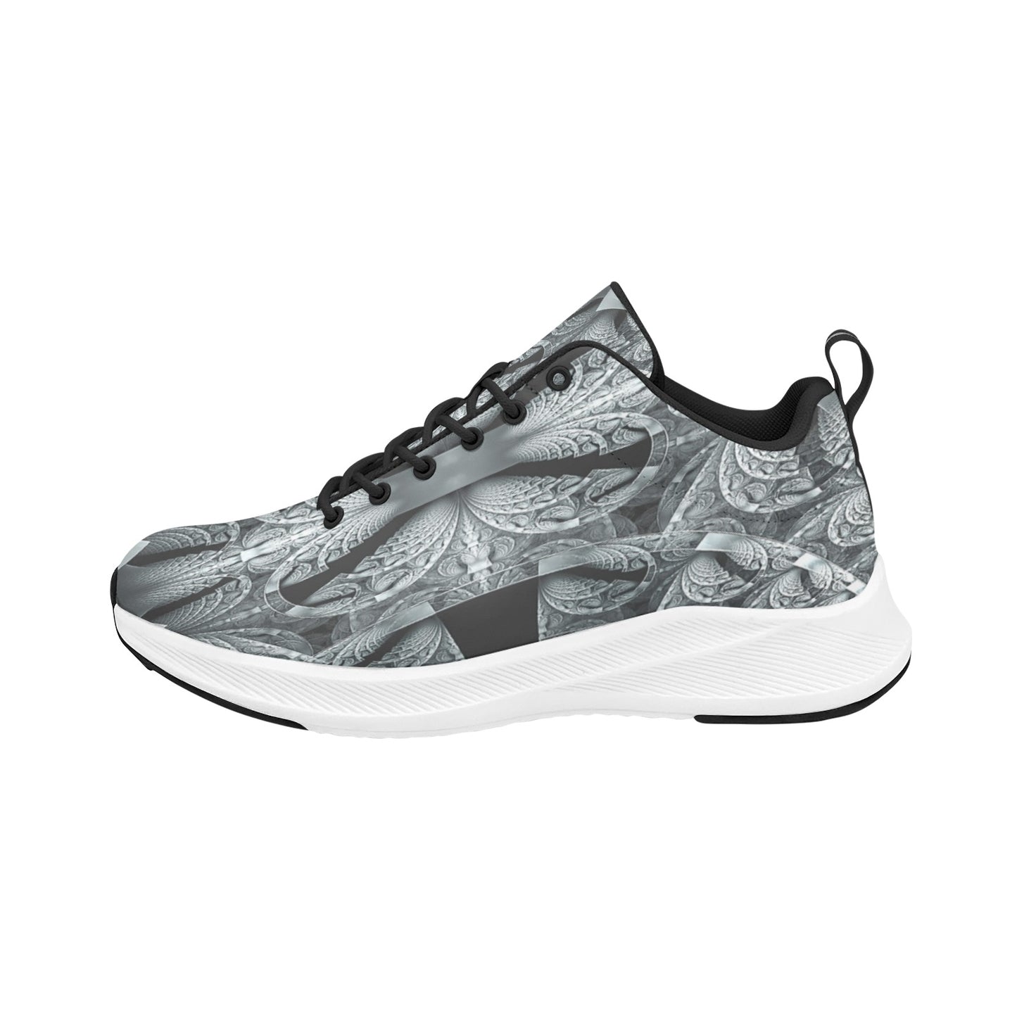 Black Silver Metallic Women's Running Shoes Lightweight Comfort