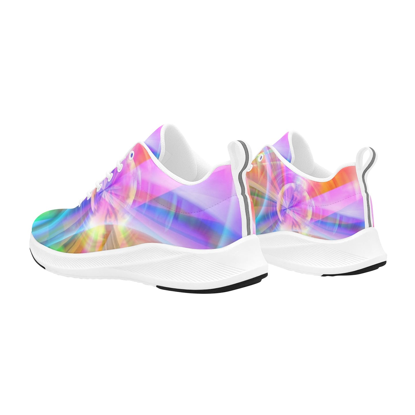 Multicolored Rainbow Mosaic Women's Running Shoes Athletic Footwear