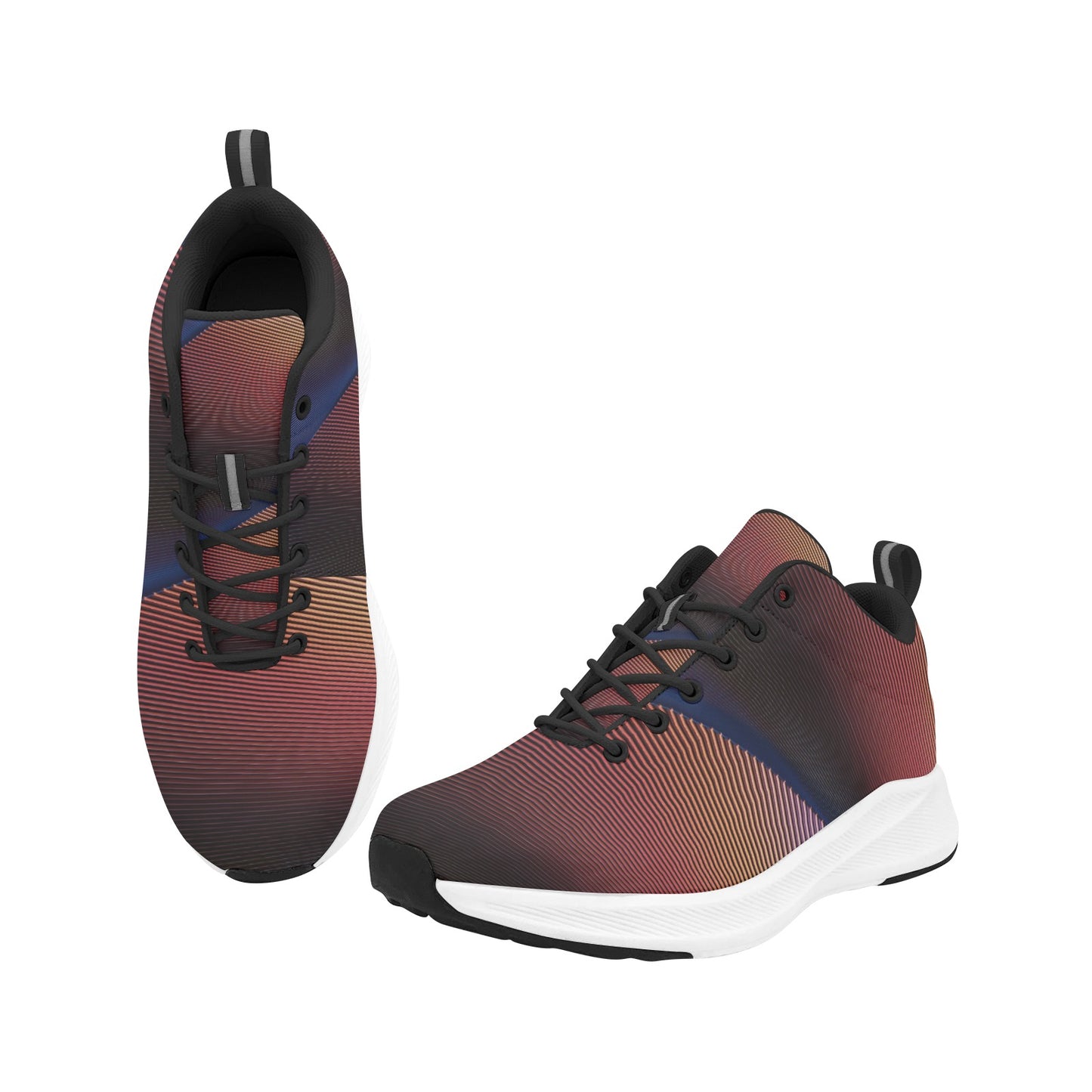 Blue Dark Tan Fan Blades Women's Running Shoes Athletic Footwear