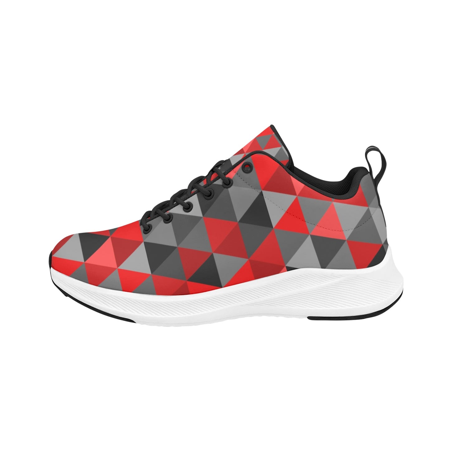Red Black Gray Triangles Women's Running Shoes Athletic Footwear