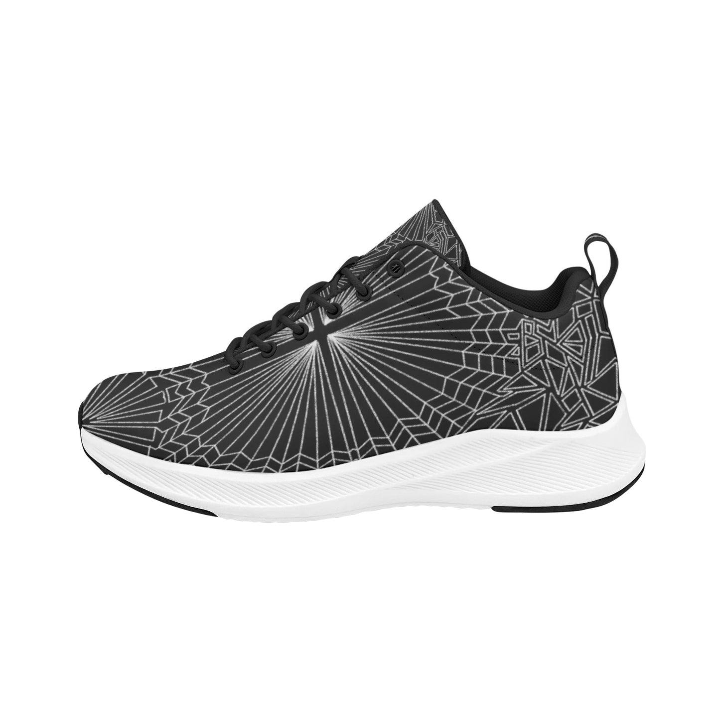White Spider Web Print Women's Running Shoes Athletic Footwear