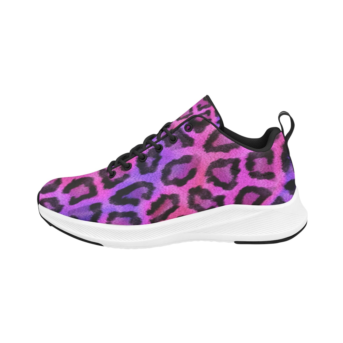 Hot Pink Black Leopard Skin Women's Running Shoes Athletic Footwear