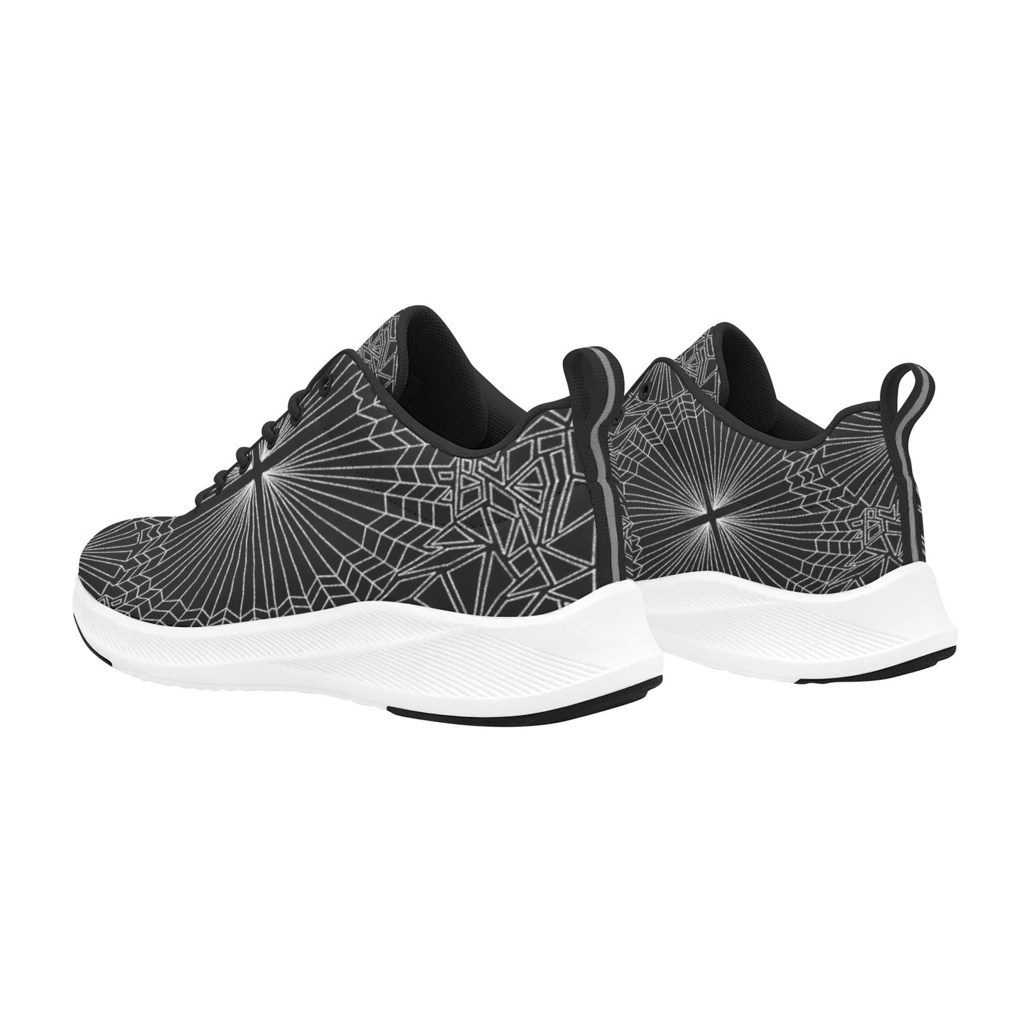 White Spider Web Print Women's Running Shoes Athletic Footwear