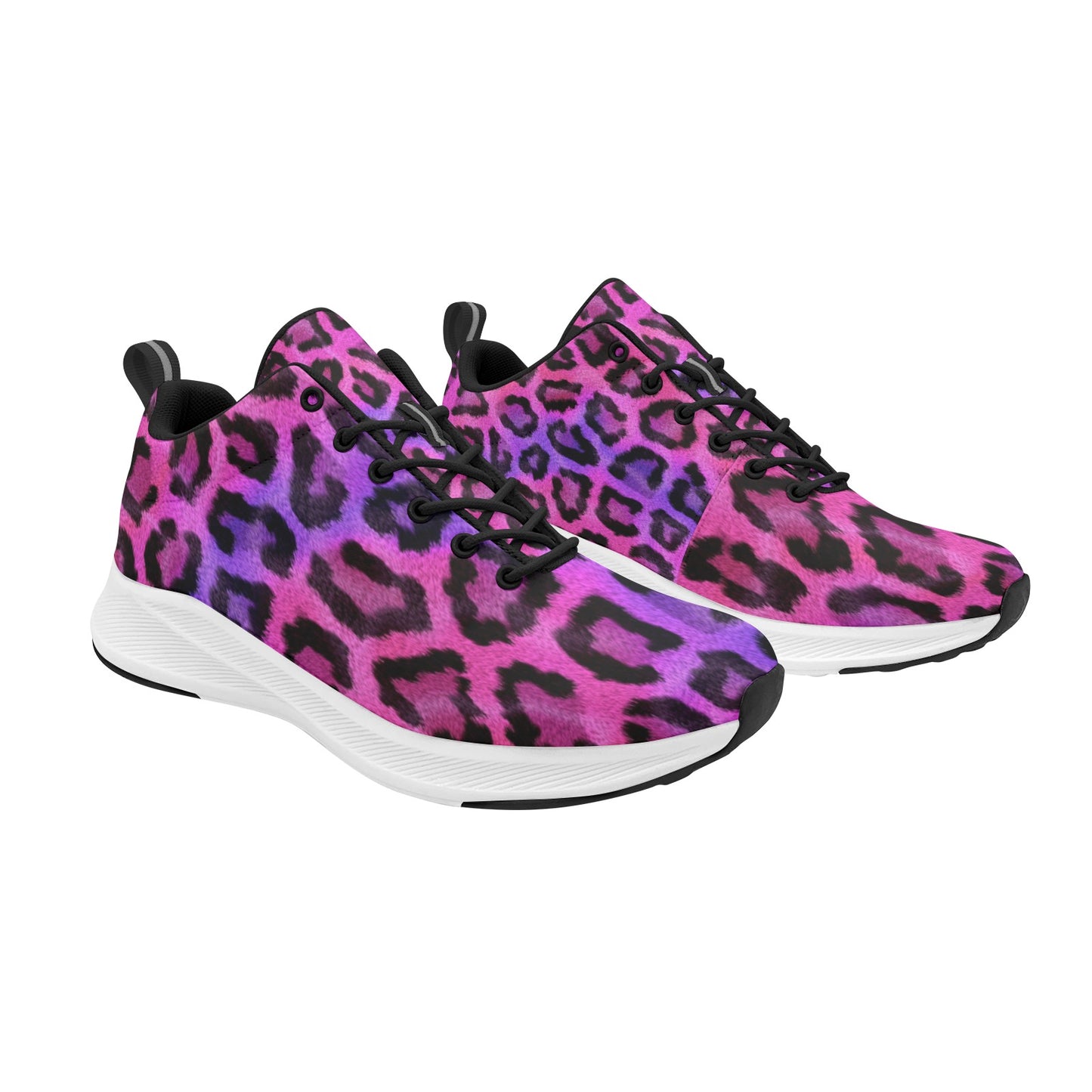 Hot Pink Black Leopard Skin Women's Running Shoes Athletic Footwear
