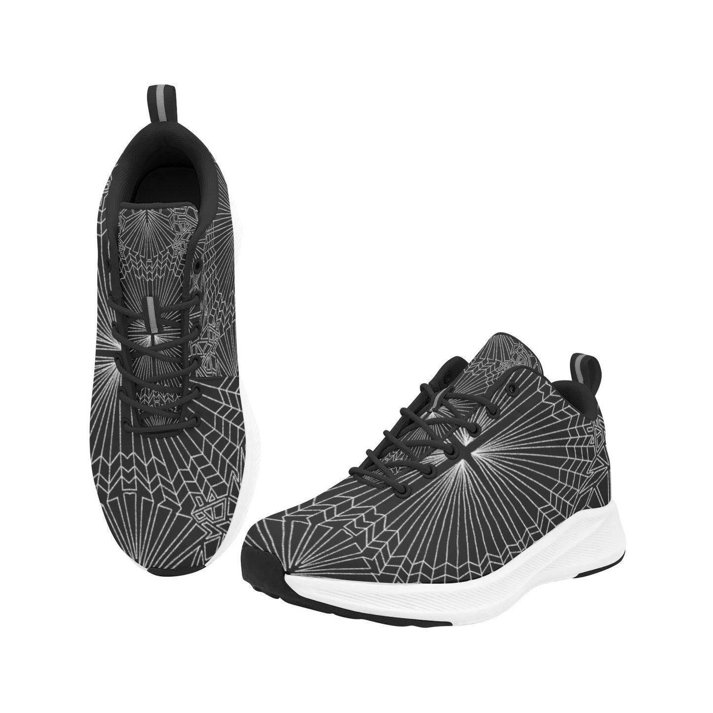 White Spider Web Print Women's Running Shoes Athletic Footwear
