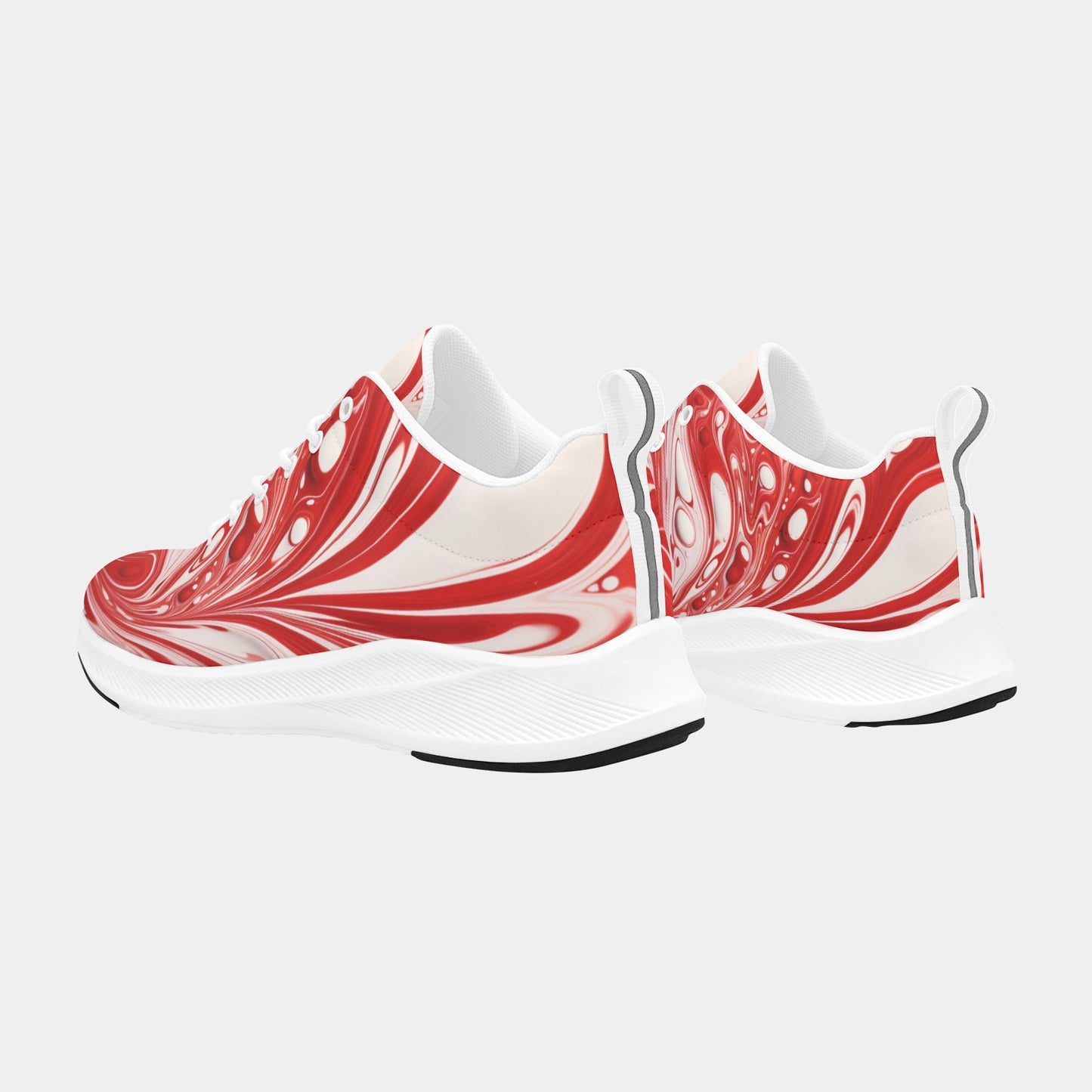 Red White Liquid Chrome Women's Running Shoes Athletic Sneakers
