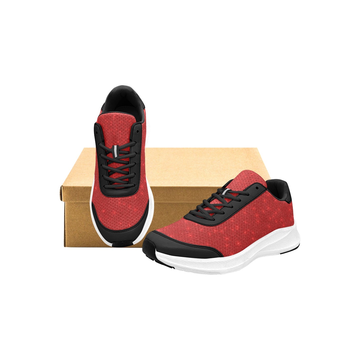 Red Rust Glitter Women's Mudguard Running Shoes Athletic Sneakers