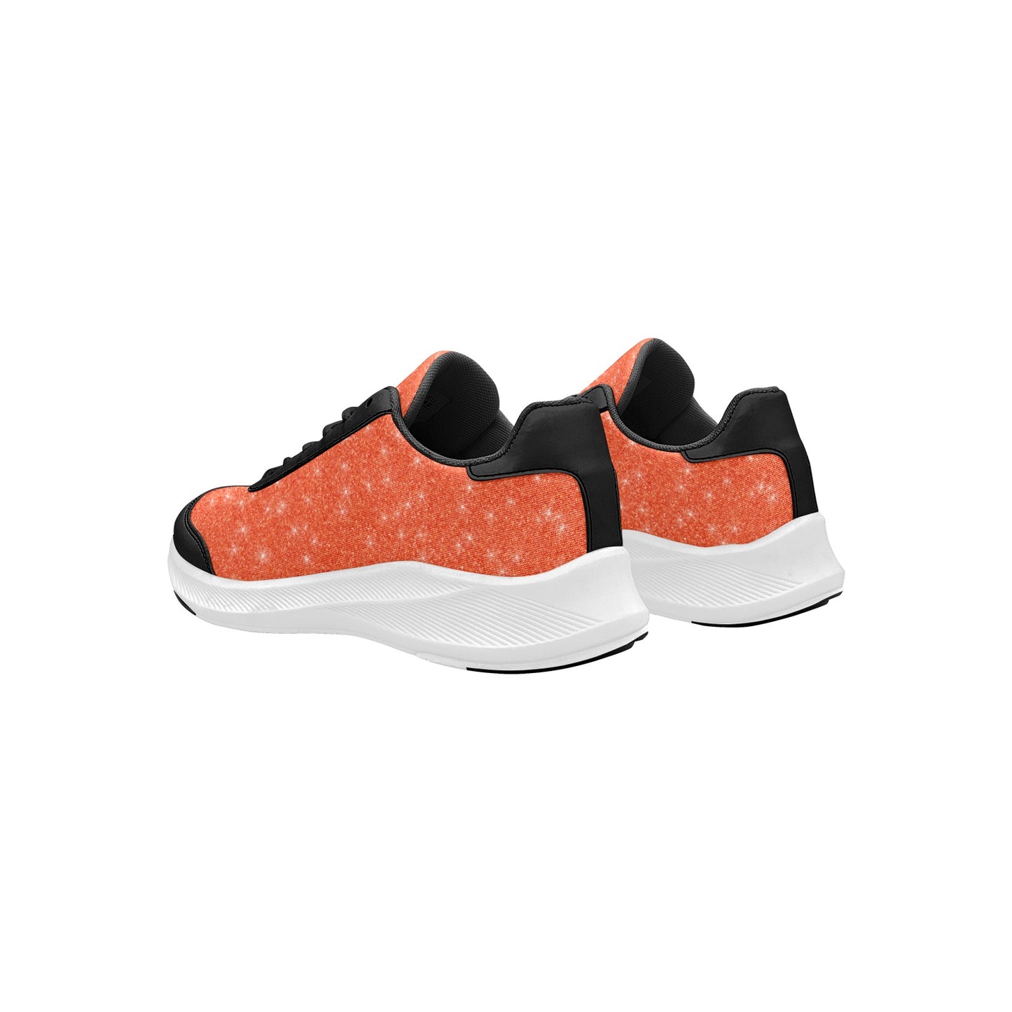 Solid Orange White Glitter Women's Mudguard Running Shoes Athletic