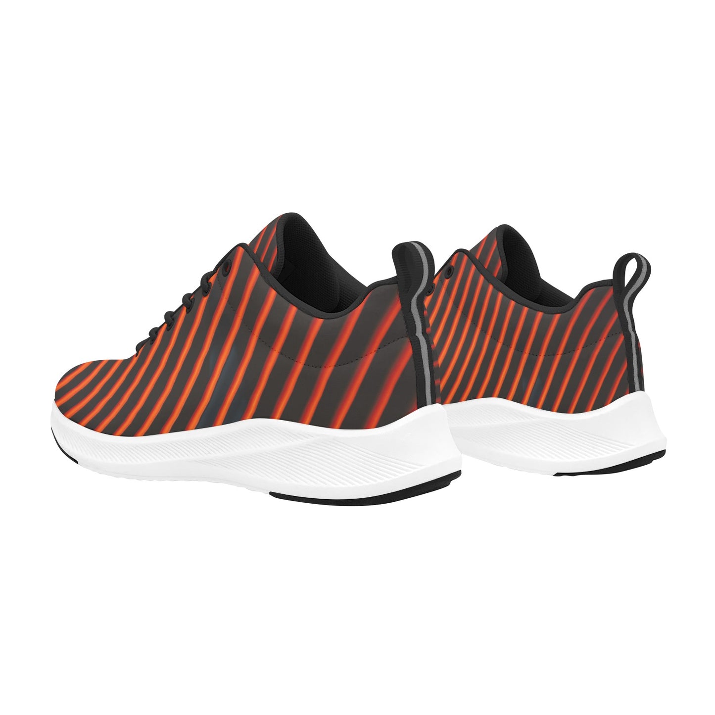 Red Black Striped Women's Running Shoes Athletic Footwear Comfort Walk