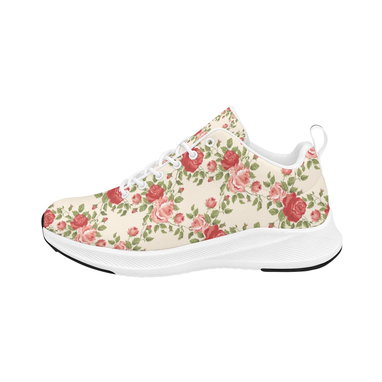 Red Pink Floral Print Women's Running Shoes Lightweight Comfort