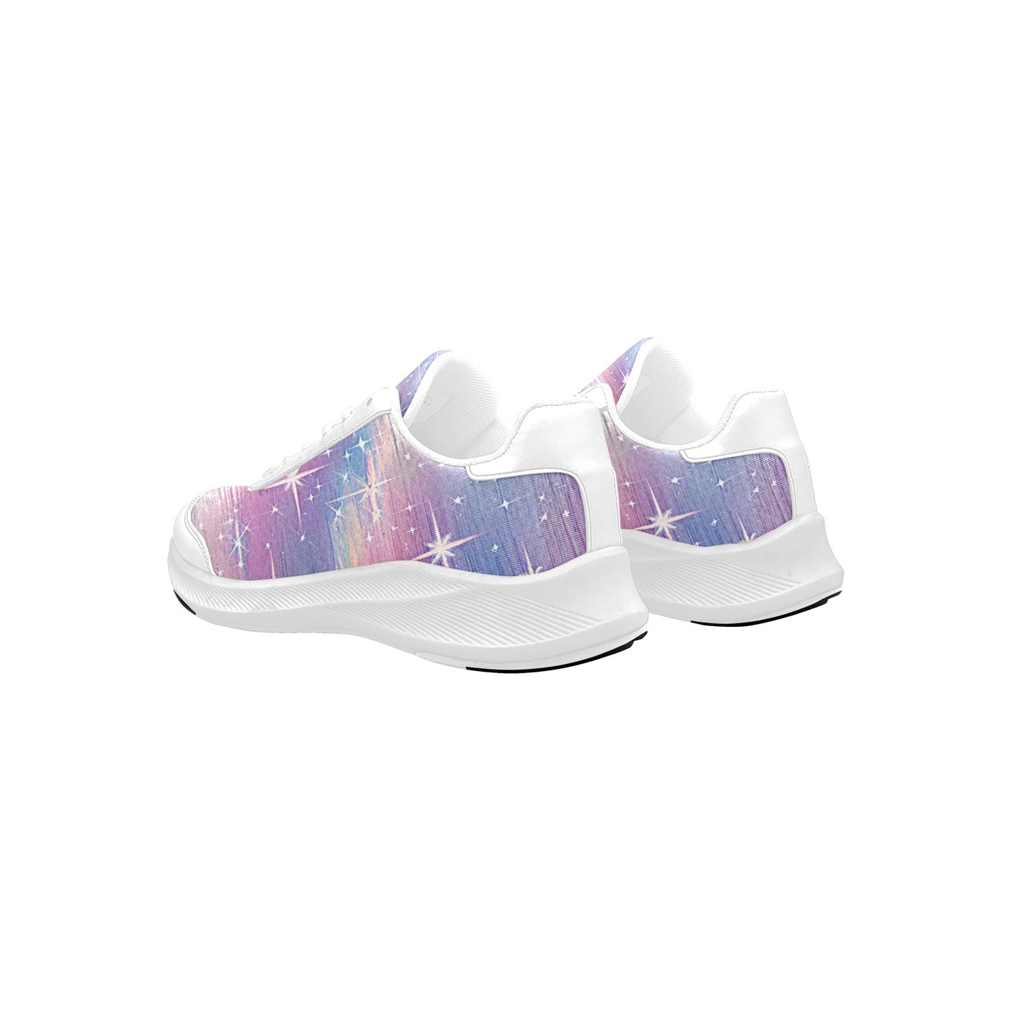Multicolored Rainbow Stars Women's Mudguard Running Shoes Athletic