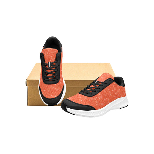 Solid Orange White Glitter Women's Mudguard Running Shoes Athletic