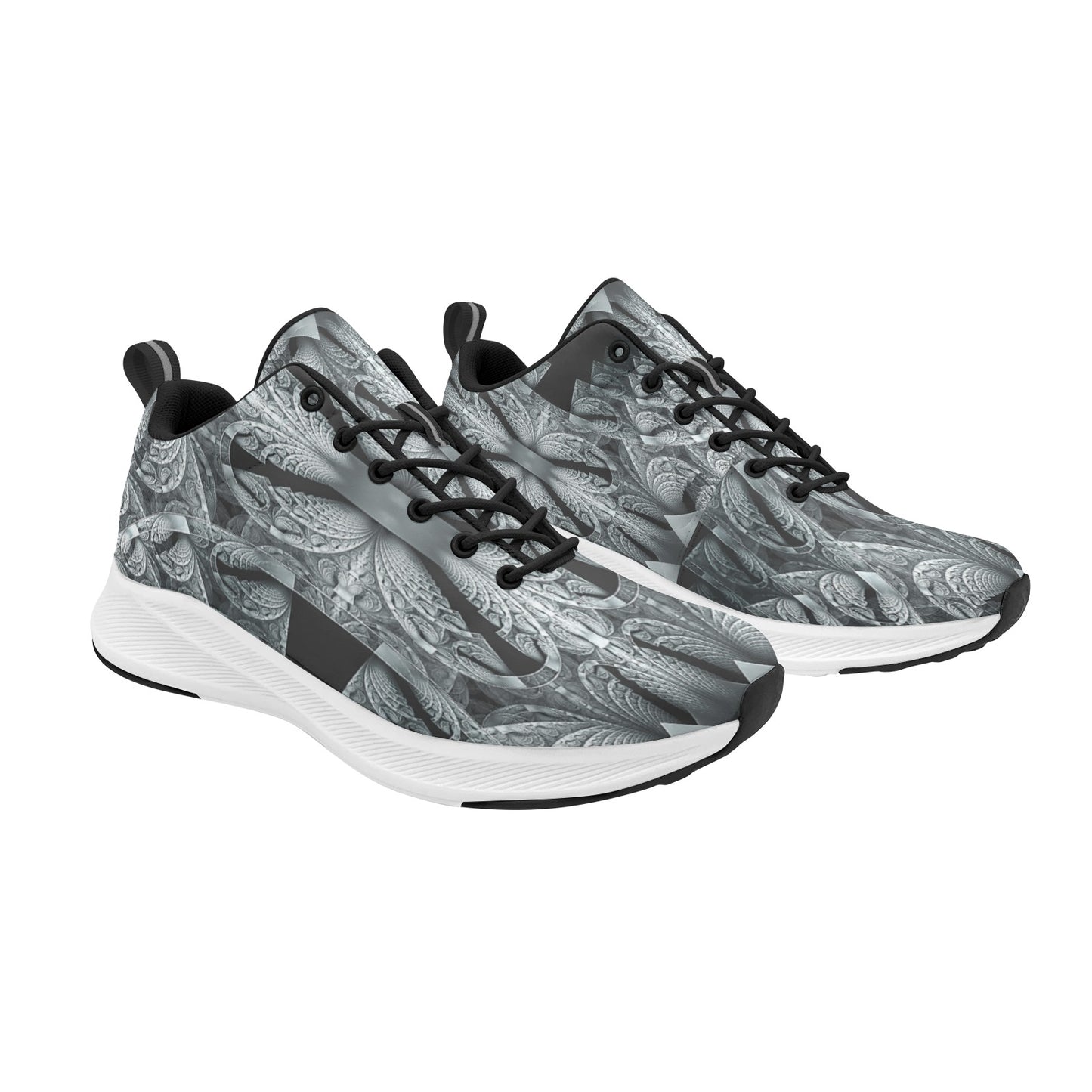 Black Silver Metallic Women's Running Shoes Lightweight Comfort