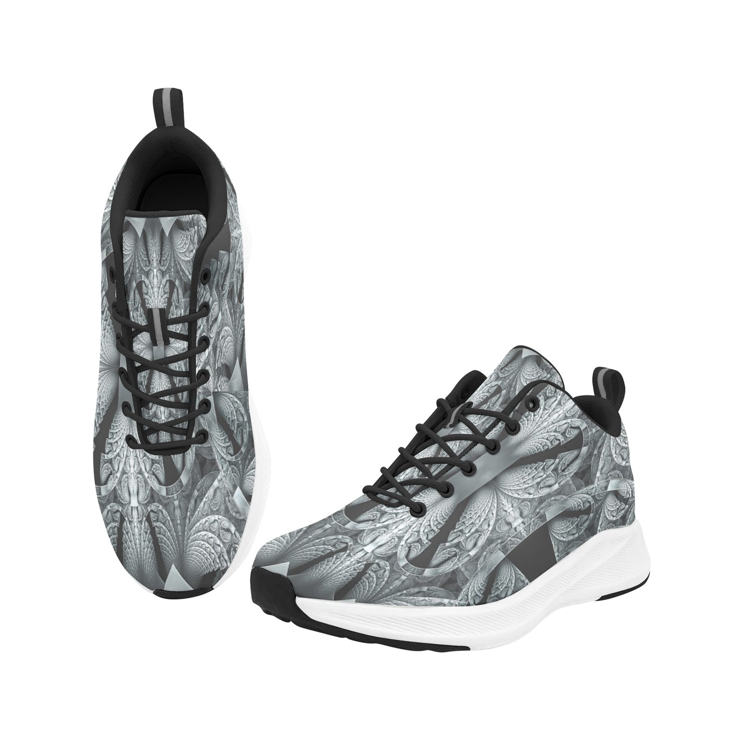 Black Silver Metallic Women's Running Shoes Lightweight Comfort