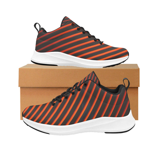 Red Black Striped Women's Running Shoes Athletic Footwear Comfort Walk