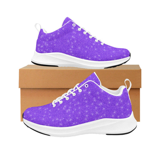 Purple White Glitter Women's Running Shoes Athletic Footwear Sparkle