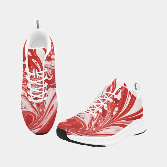 Red White Liquid Chrome Women's Running Shoes Athletic Sneakers