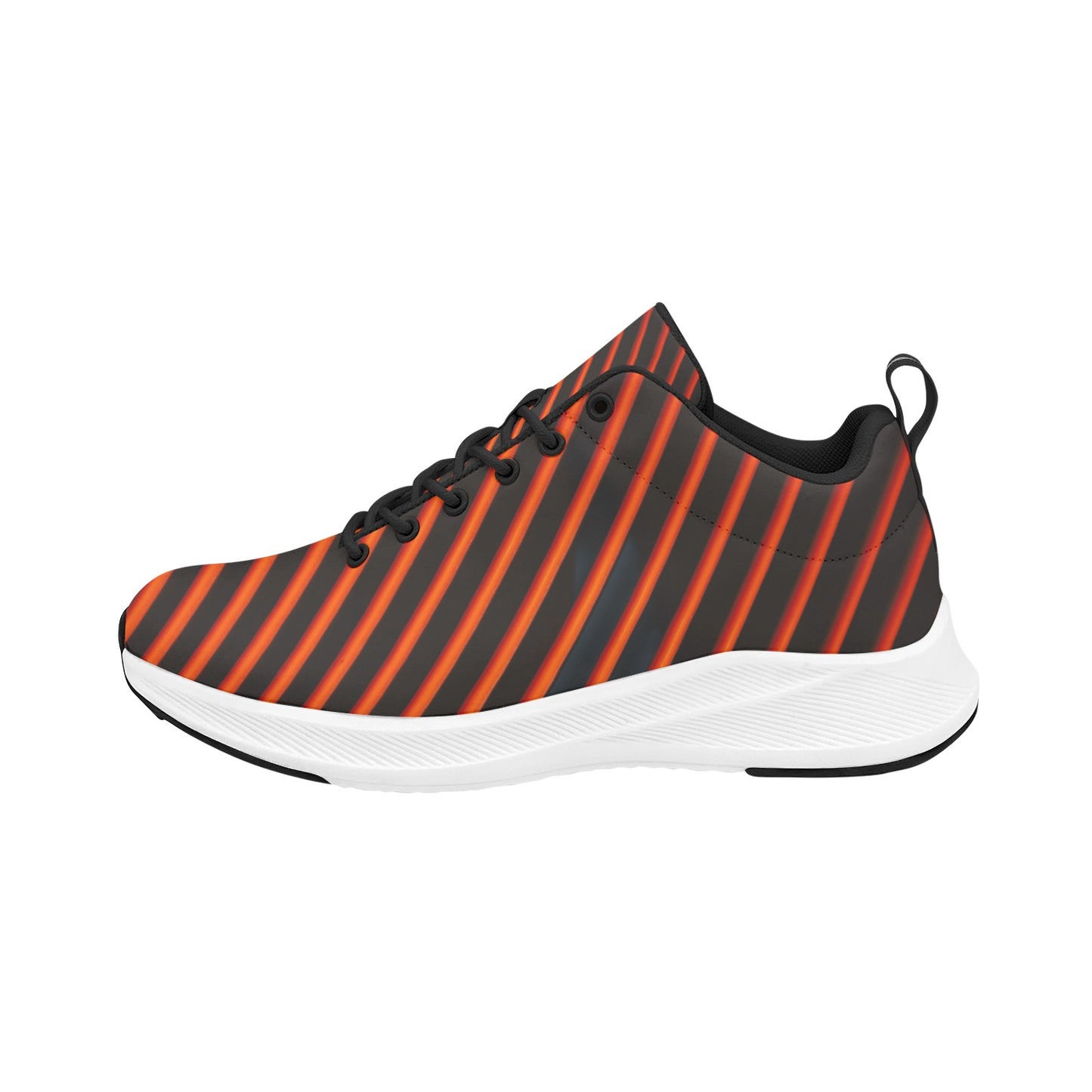 Red Black Striped Women's Running Shoes Athletic Footwear Comfort Walk