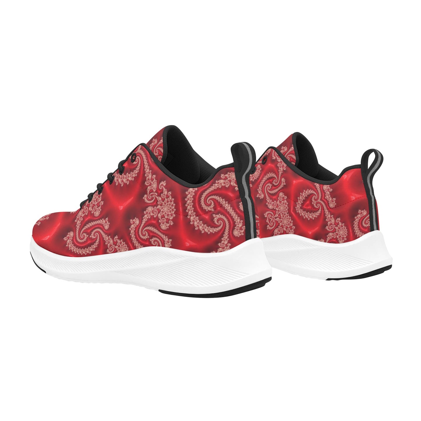 Rich Red Satin Print Women's Running Shoes Athletic Footwear