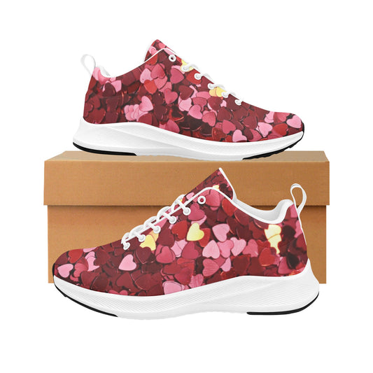 Red Pink Hearts Galore Women's Running Shoes Athletic Footwear Sneakers