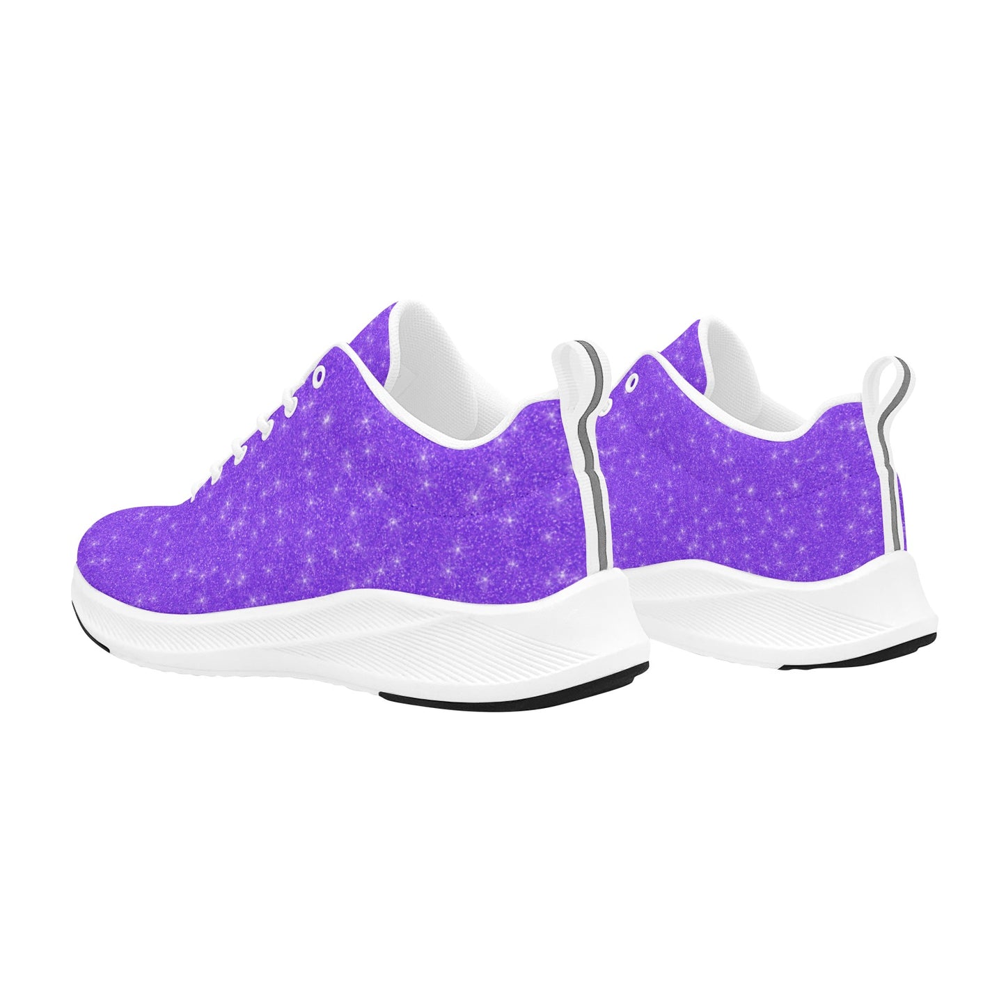 Purple White Glitter Women's Running Shoes Athletic Footwear Sparkle