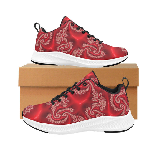 Rich Red Satin Print Women's Running Shoes Athletic Footwear