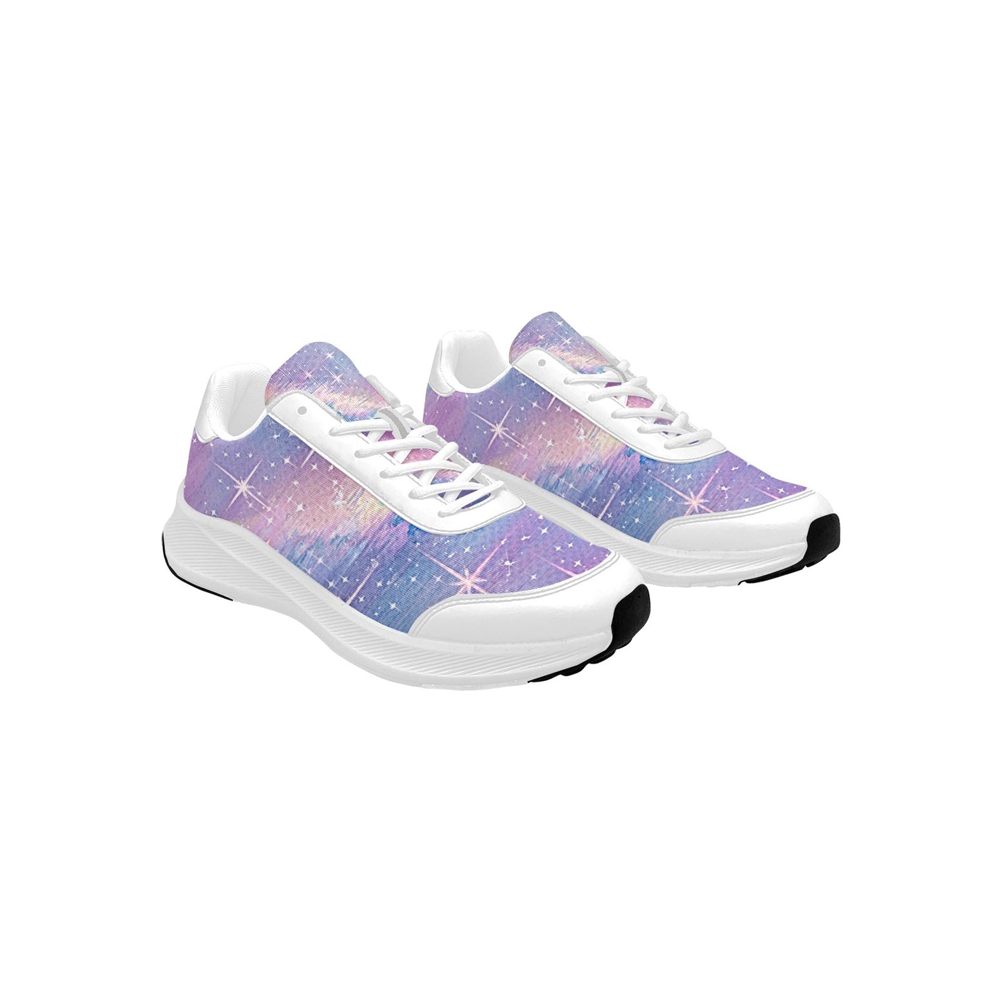 Multicolored Rainbow Stars Women's Mudguard Running Shoes Athletic