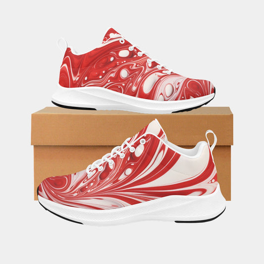 Red White Liquid Chrome Women's Running Shoes Athletic Sneakers