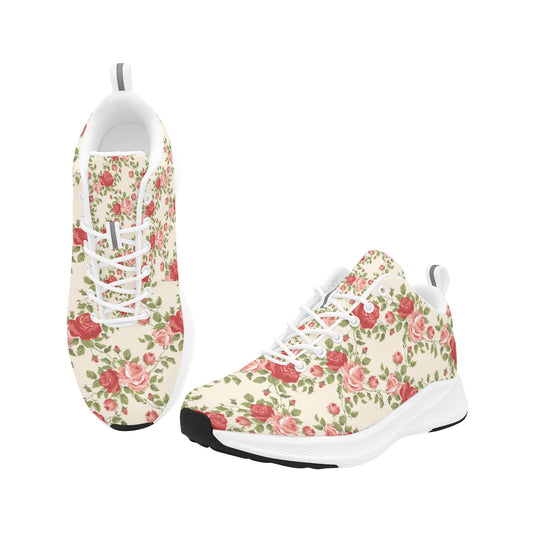 Red Pink Floral Print Women's Running Shoes Lightweight Comfort