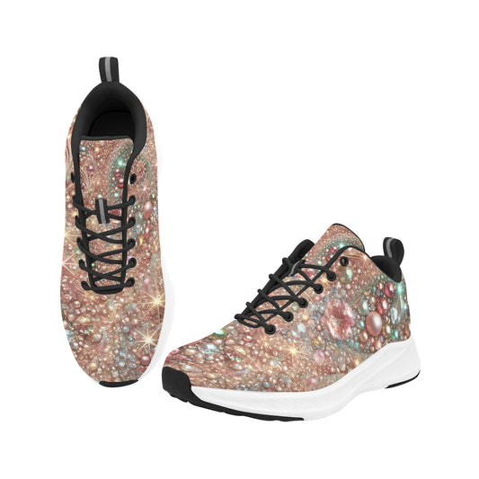 Luxury Rhinestone Pearl Beaded Women's Running Shoes Athletic Footwear