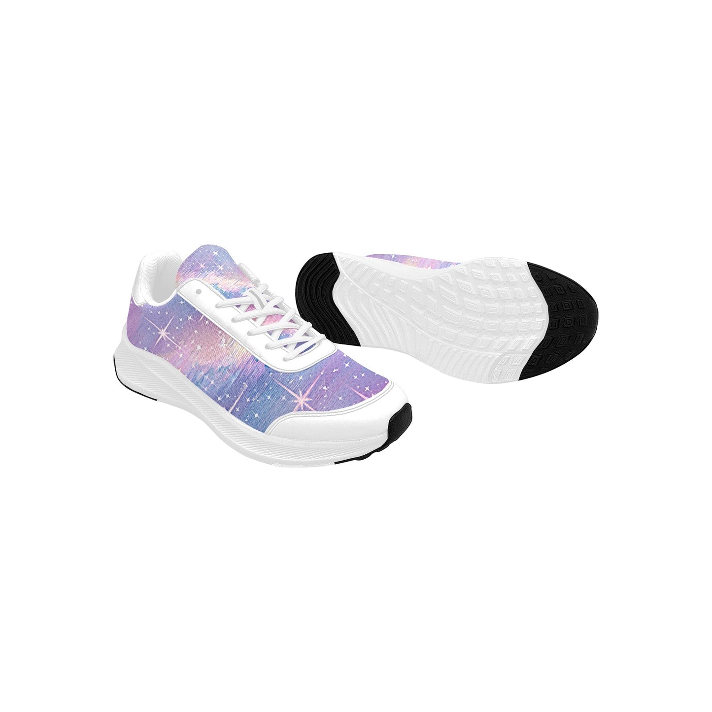 Multicolored Rainbow Stars Women's Mudguard Running Shoes Athletic