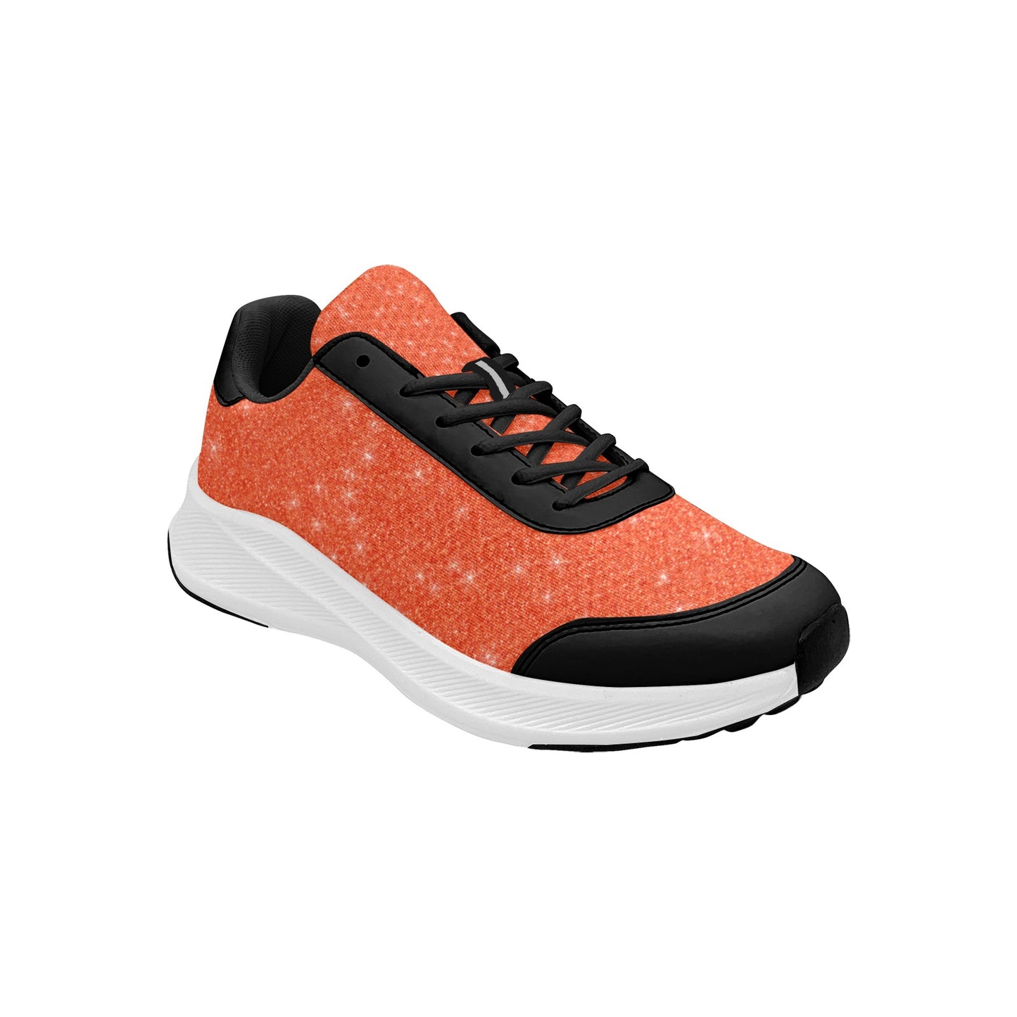 Solid Orange White Glitter Women's Mudguard Running Shoes Athletic