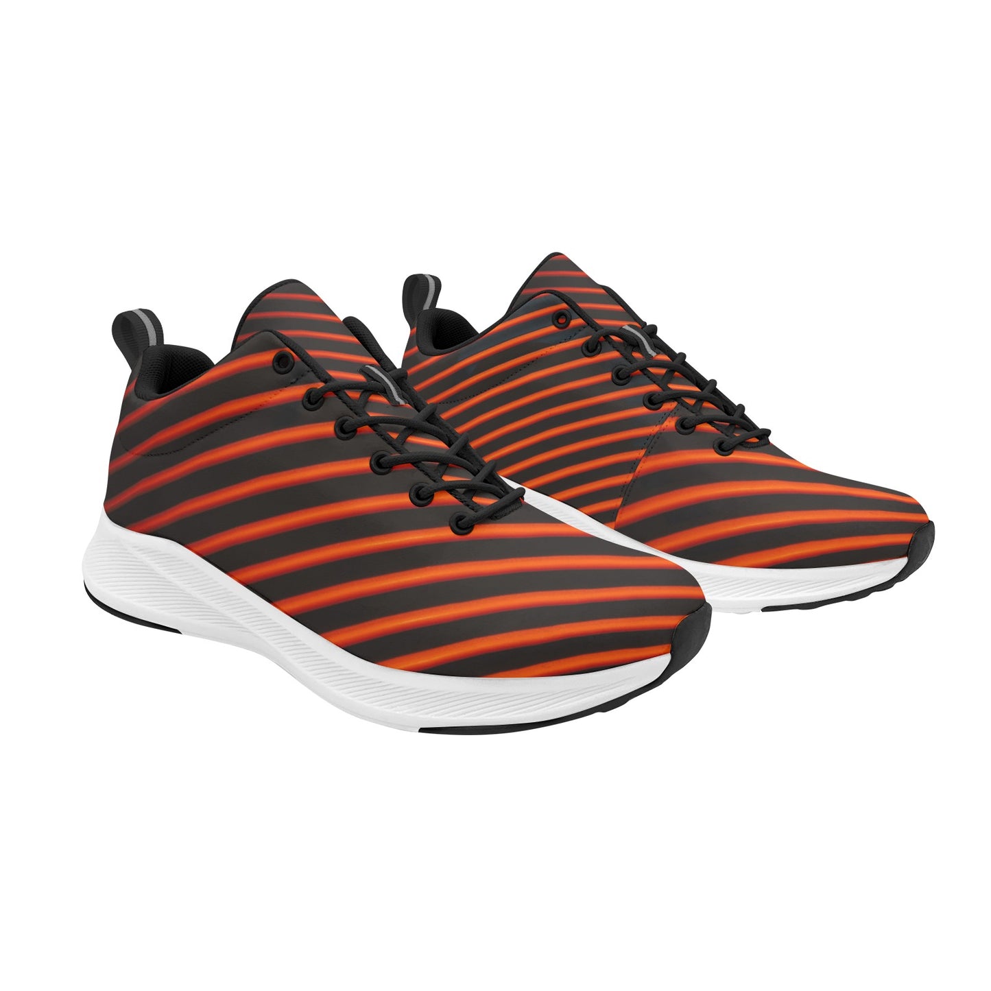 Red Black Striped Women's Running Shoes Athletic Footwear Comfort Walk