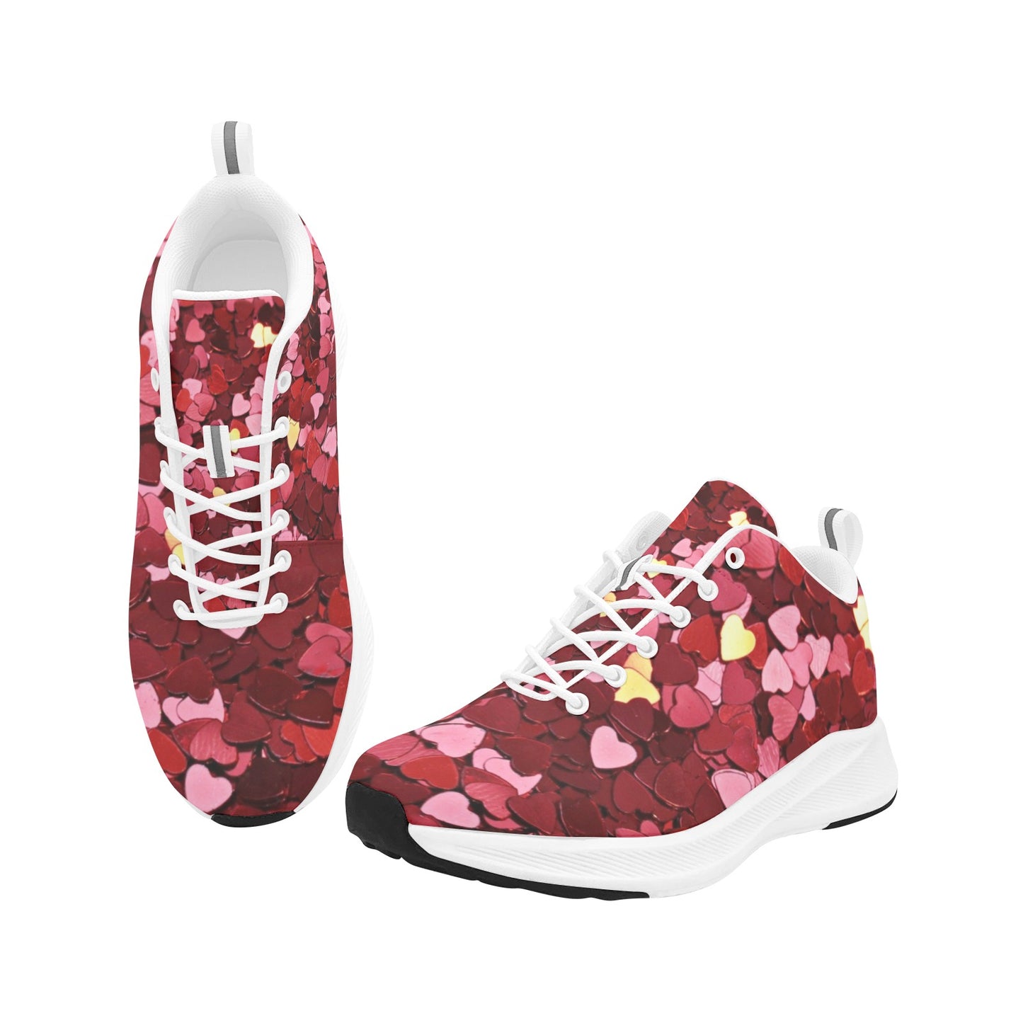 Red Pink Hearts Galore Women's Running Shoes Athletic Footwear Sneakers